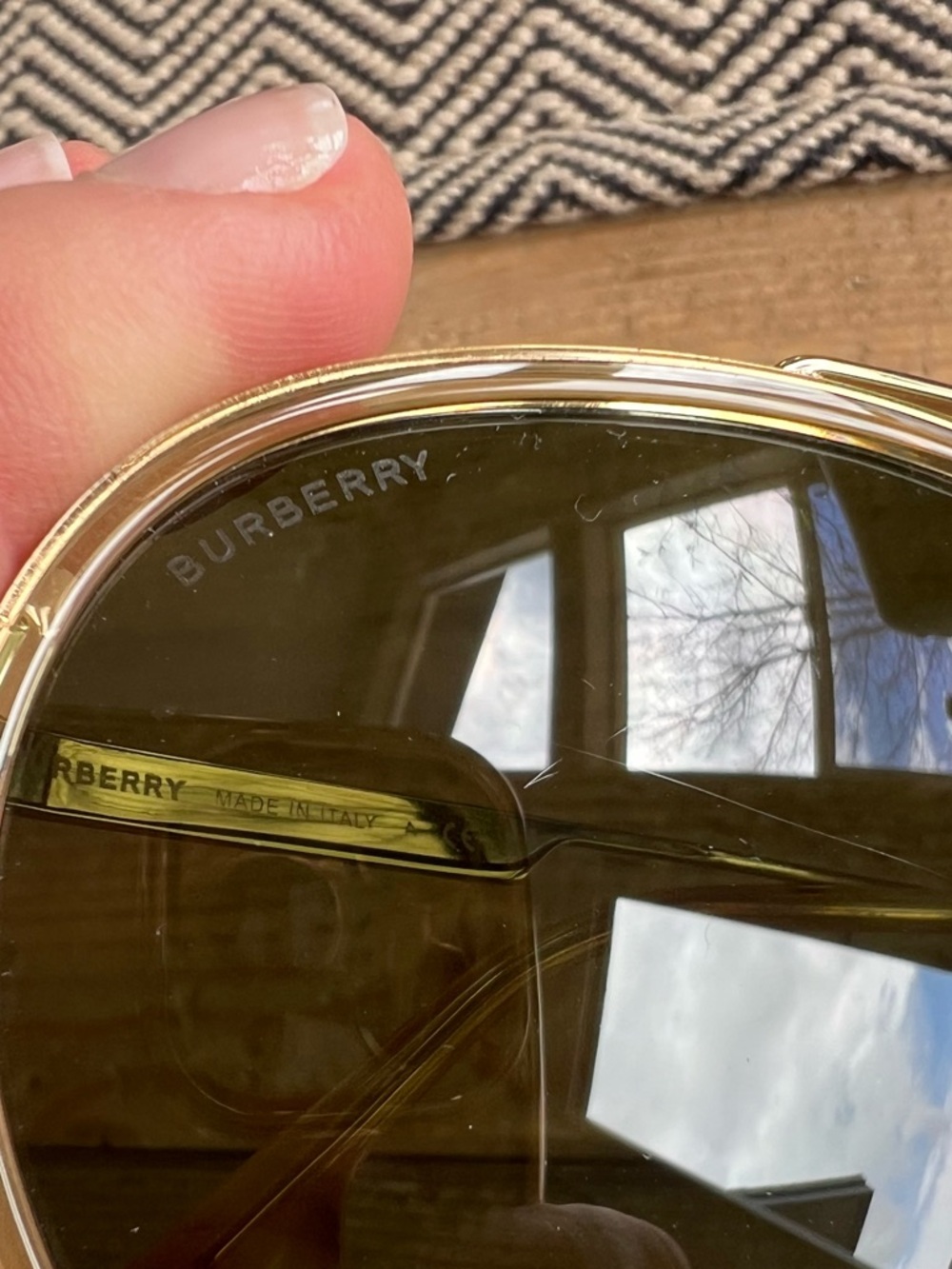 Burberry B 3125 Gold Aviator Style Sunglasses - Picture 5 of 15